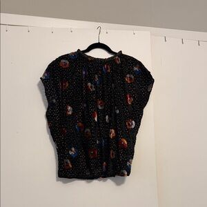 Anthropologie Eva Franco Kelton Floral Velvet Blouse